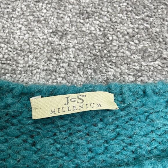 J&S Millenium Acrylic Alpaca Pullover Sweater Women Medium teal Green Fuzzy Knit - Picture 6 of 12